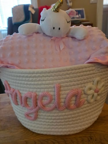 Customer photo review of Baby Knits™ Personalized Knitted Basket