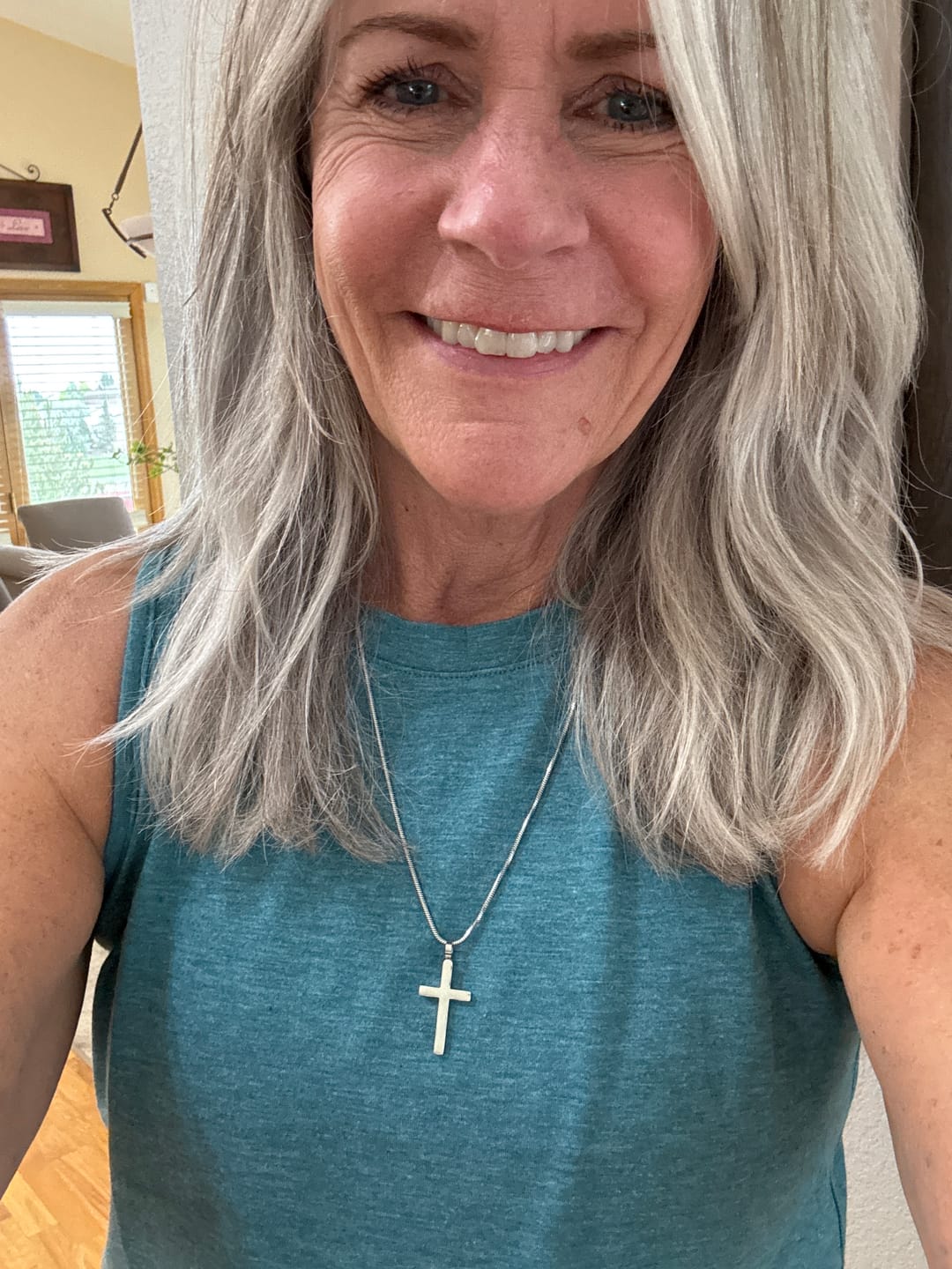 Customer photo review of Classic Cross & Square Chain