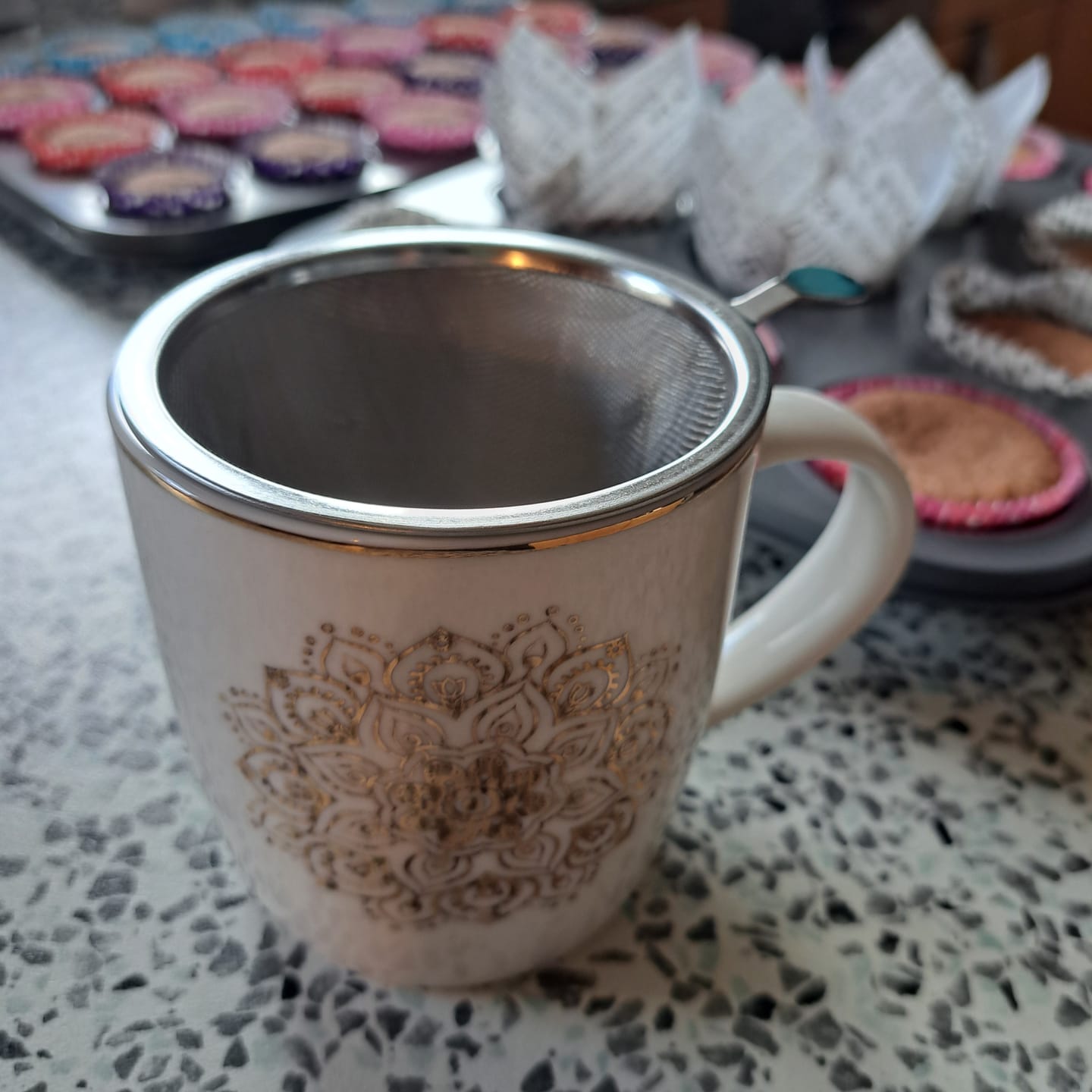 Customer photo review of Teetasse mit Sieb Blume des Lebens