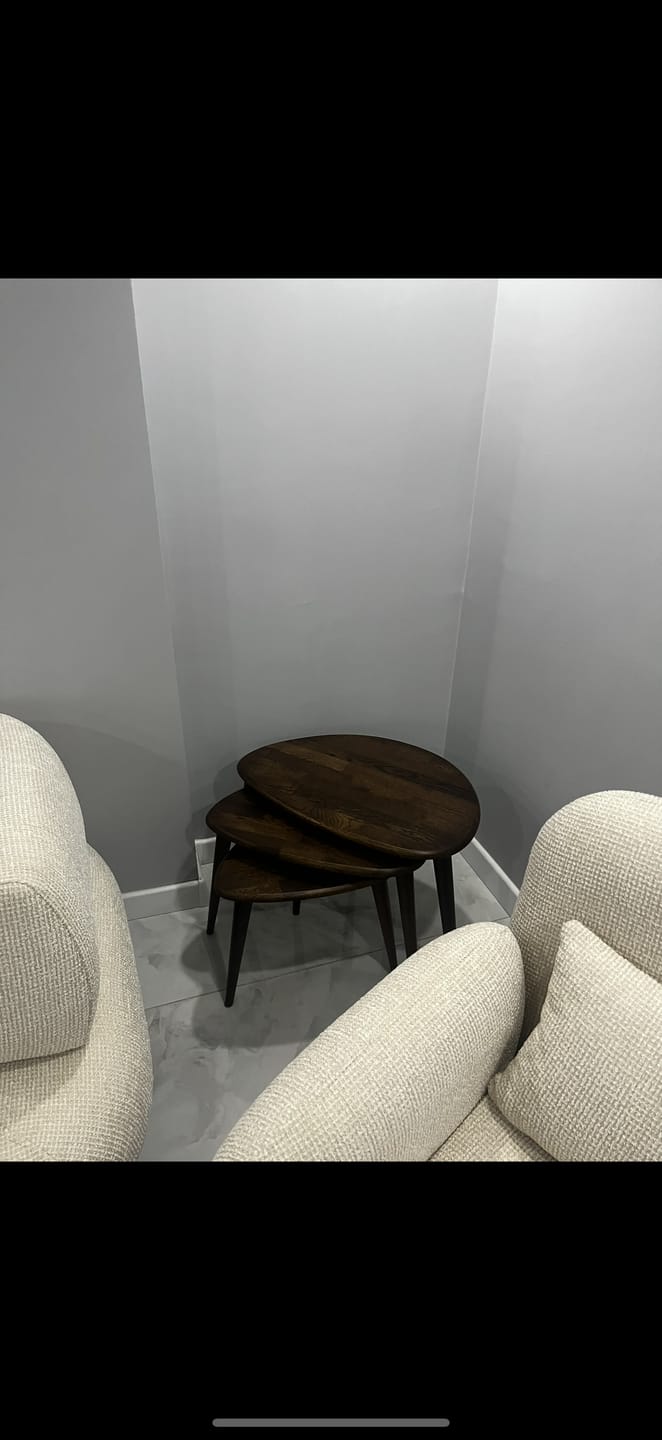 Customer photo review of Zigon Sehpa 3'lü Set - Masif Ahşap Meşe Ağacı (Ercol Stil)