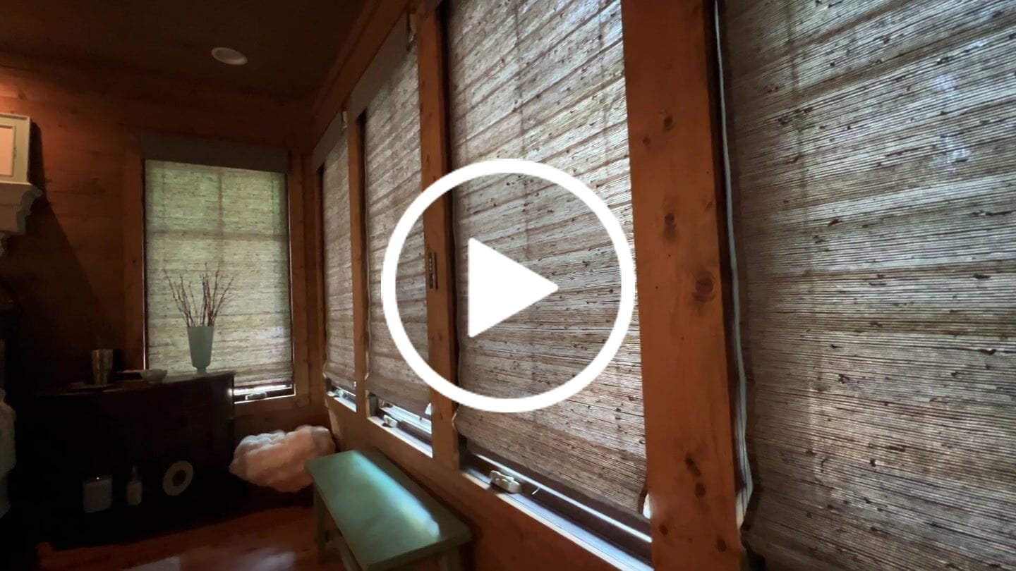 Customer video review of SmartWings Motorized Woven Wood Shades 50%/70%/100% Blackout