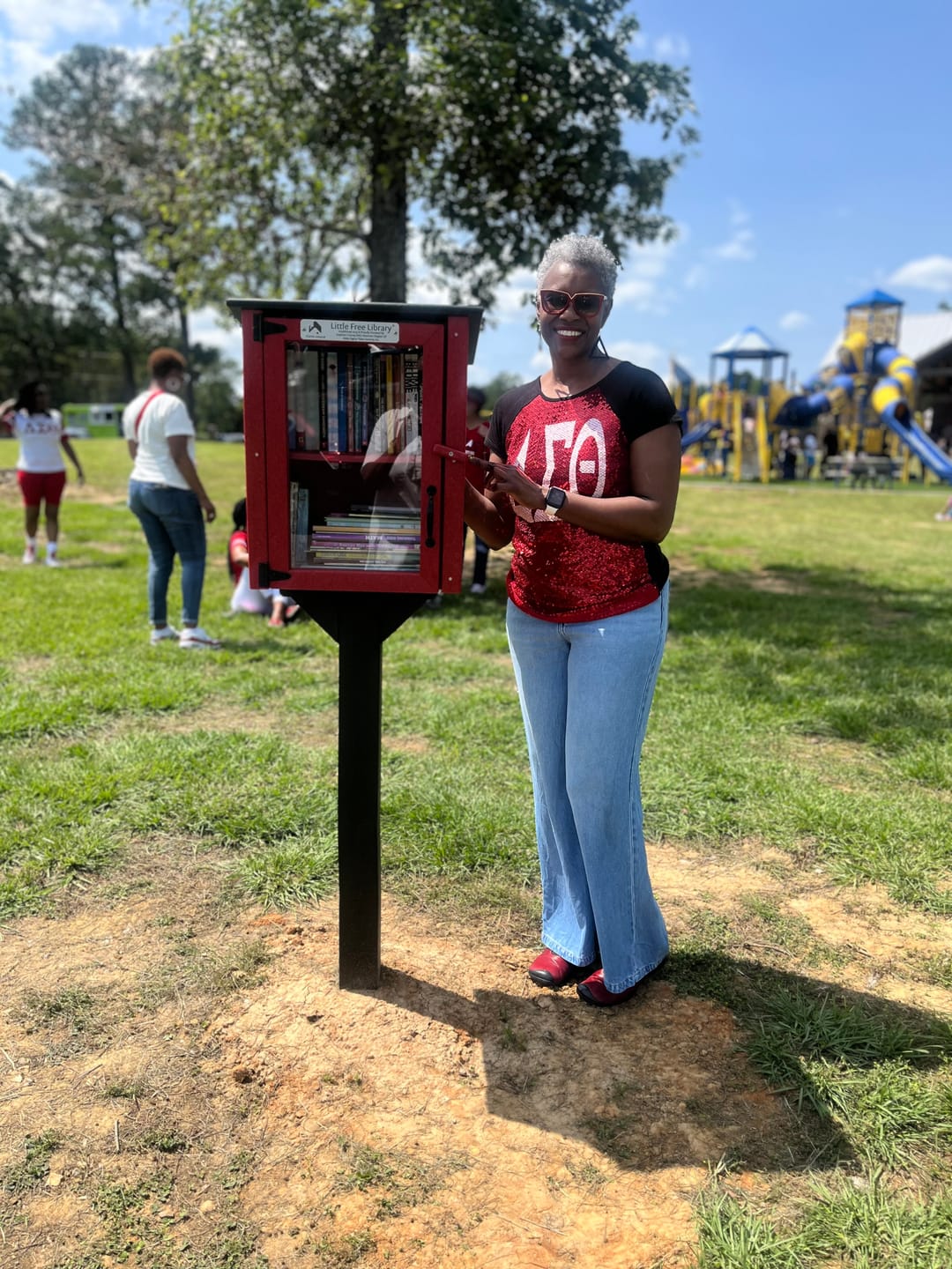 Customer photo review of Little Free Library Custom Charter Sign