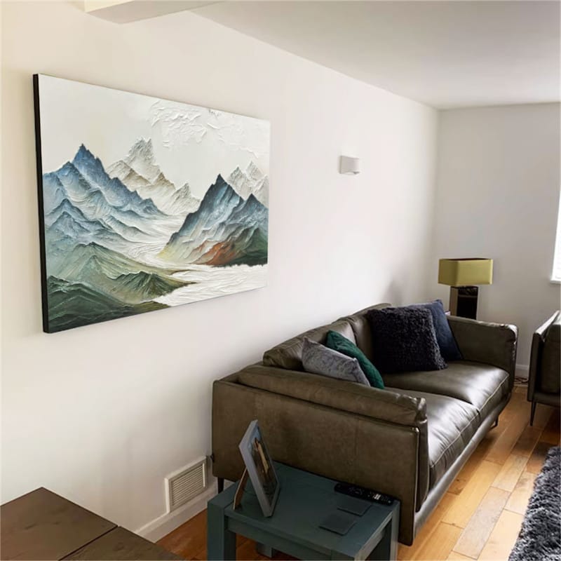 Customer photo review of Colorful  Mountain Textured Abstract Painting #MT004