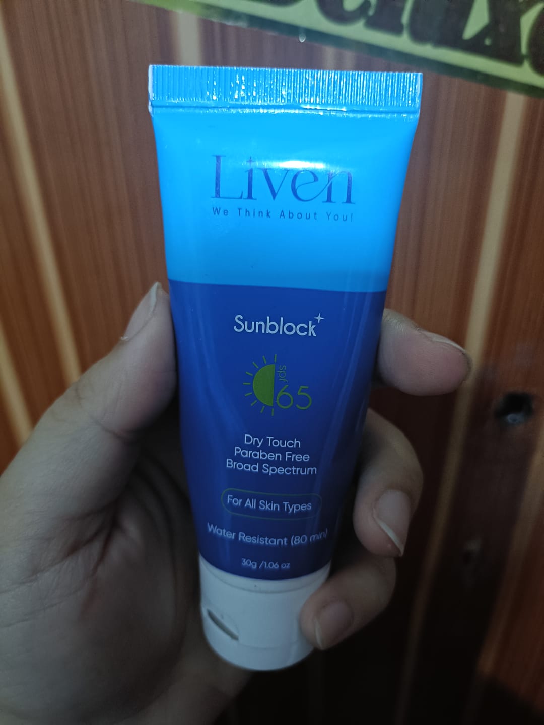Customer photo review of Sunblock Cream SPF 65