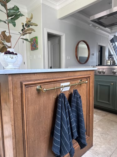 Customer photo review of Unlacquered Brass Pot Rail, Solid Brass Rod #VFK146