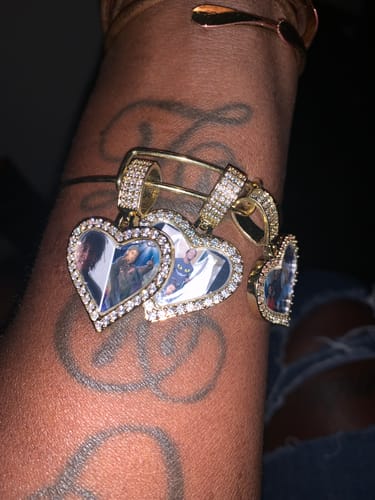 Customer photo review of Hearts Photo Bangle Bracelet