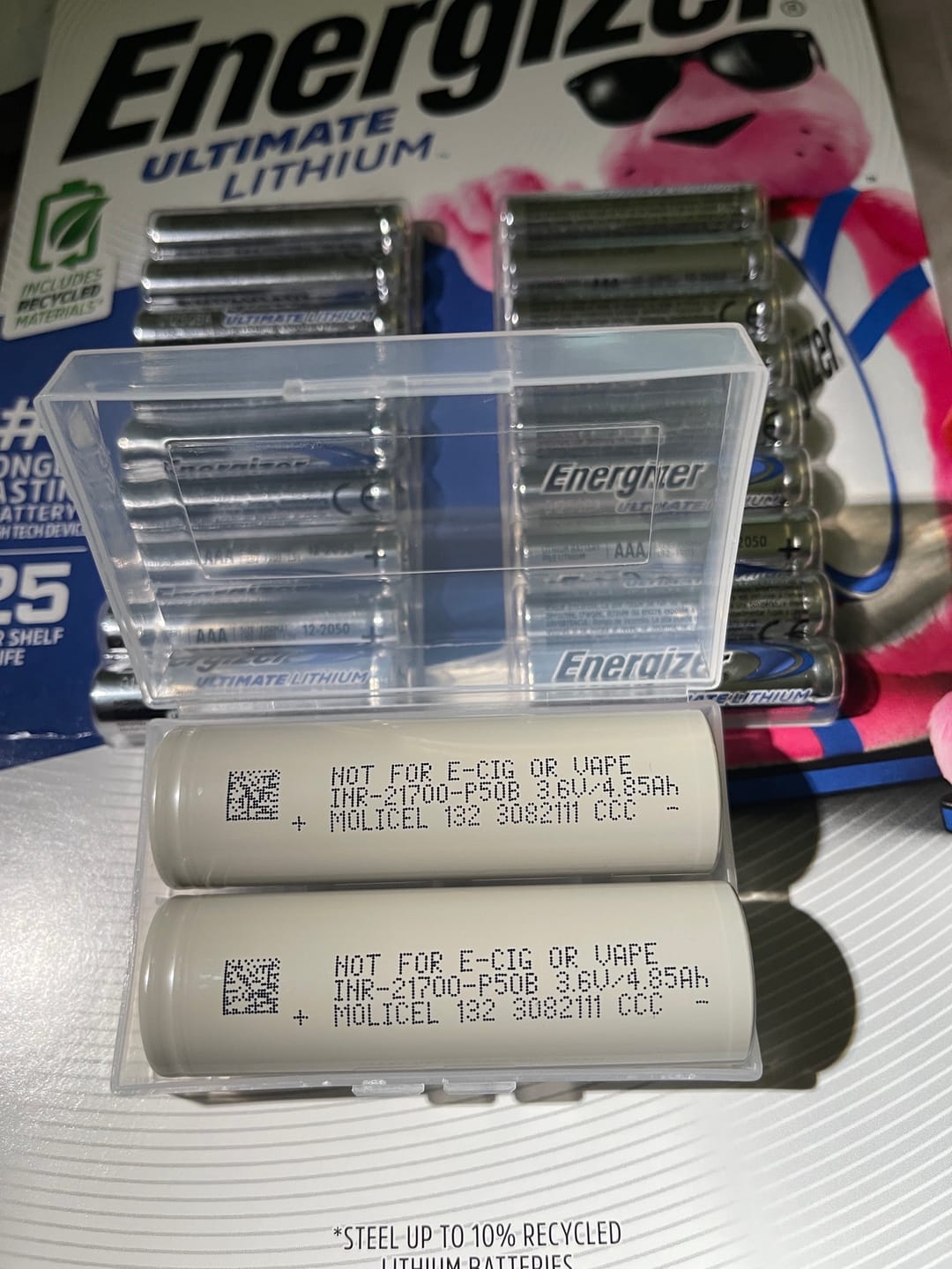 Customer photo review of Molicel P50B 21700 5000mAh 60A Battery