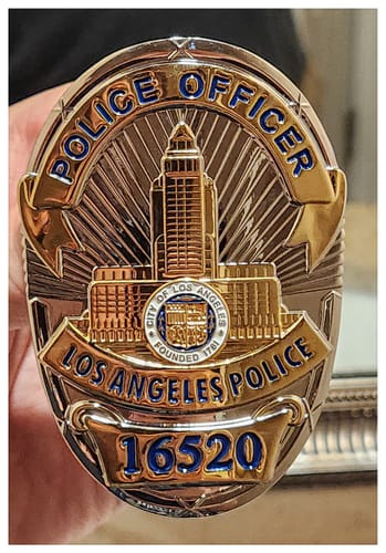Customer photo review of LAPD Los Angeles Police Officer Badge Replica Movie Props With Number 13958 16520