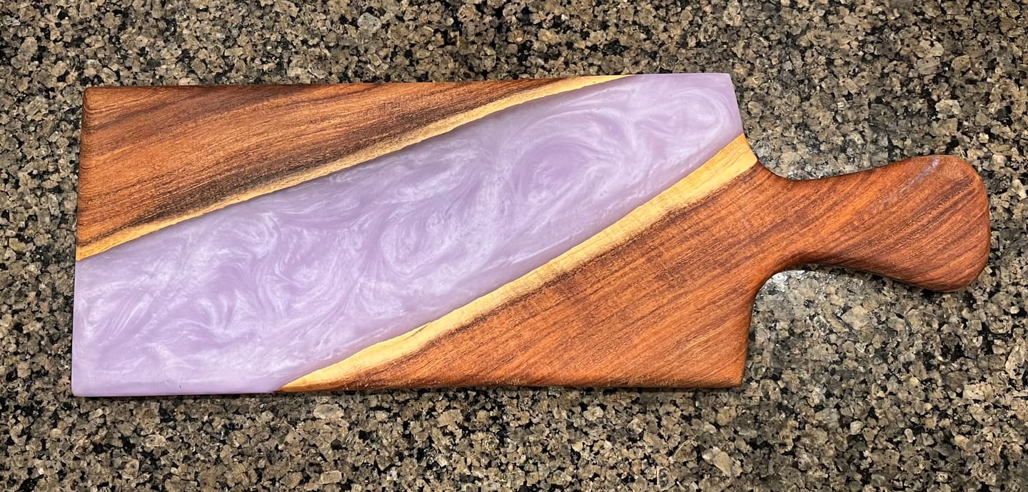 Customer photo review of 20x7x1" Cheese Board Paddle Handle Silicone Mold - Small Serving Board Mold