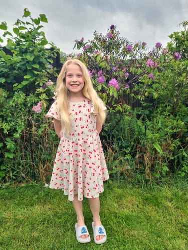 Customer photo review of Cherries and Leaves Polycotton Fabric