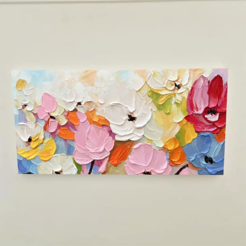 Customer photo review of Colorful Flower Textured Painting Canvas #FP046