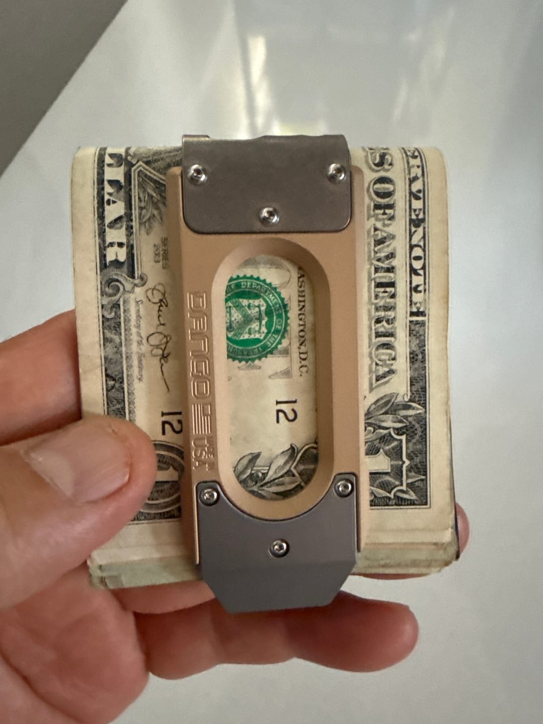 Customer photo review of MC02 TITANIUM MONEY CLIP - LIMITED EDITION - GOLD ANODIZED