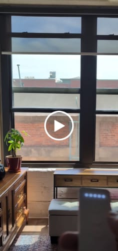 Customer video review of SmartWings Motorized Light Filtering Solar Shades 1%/3%/5% Openness Aventus