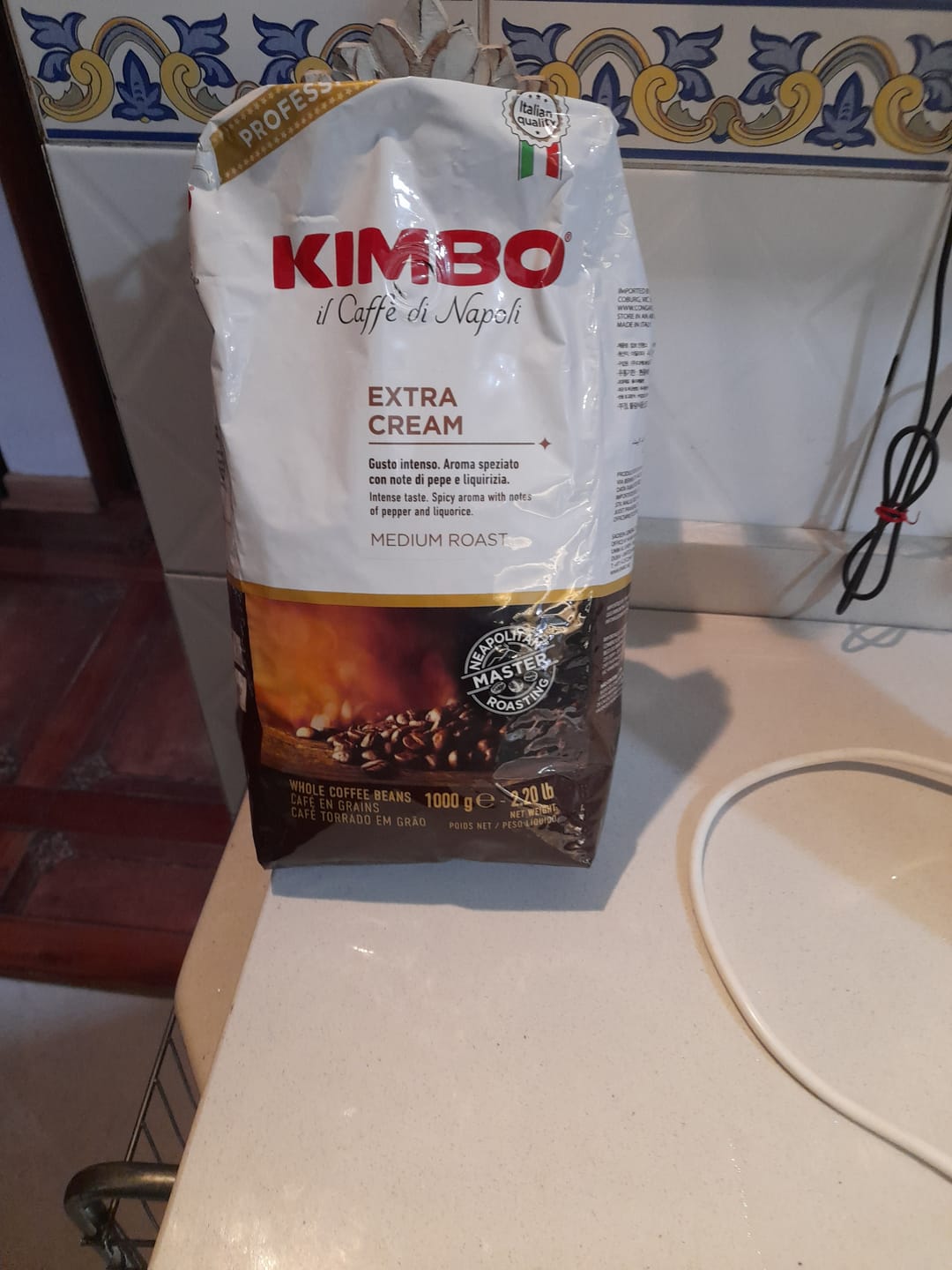 Customer photo review of Kimbo Espresso Extra Cream 1kg Grano Entero