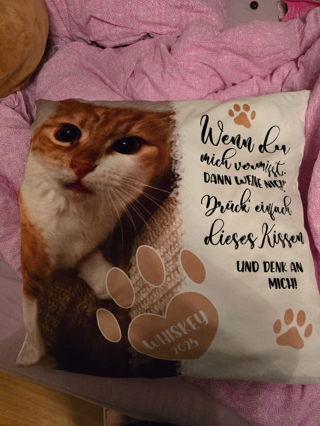 Customer photo review of Wenn du mich vermisst - Individuelles Kissen
