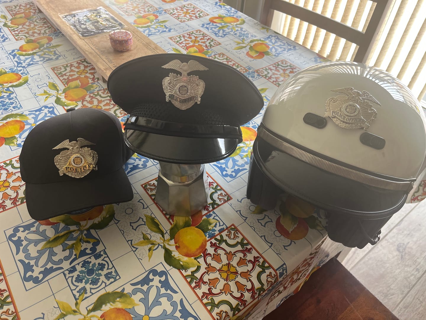 Customer photo review of LAPD Los Angeles Police Officer Cap Badge Hat Insignia Replica Movie Props