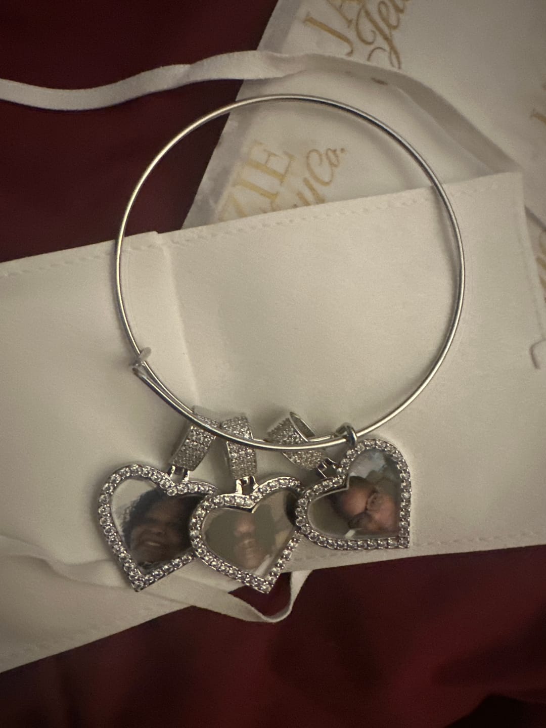 Customer photo review of Hearts Photo Bangle Bracelet