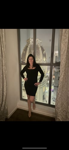 Customer photo review of Long Sleeve Midi Shapewear Dress