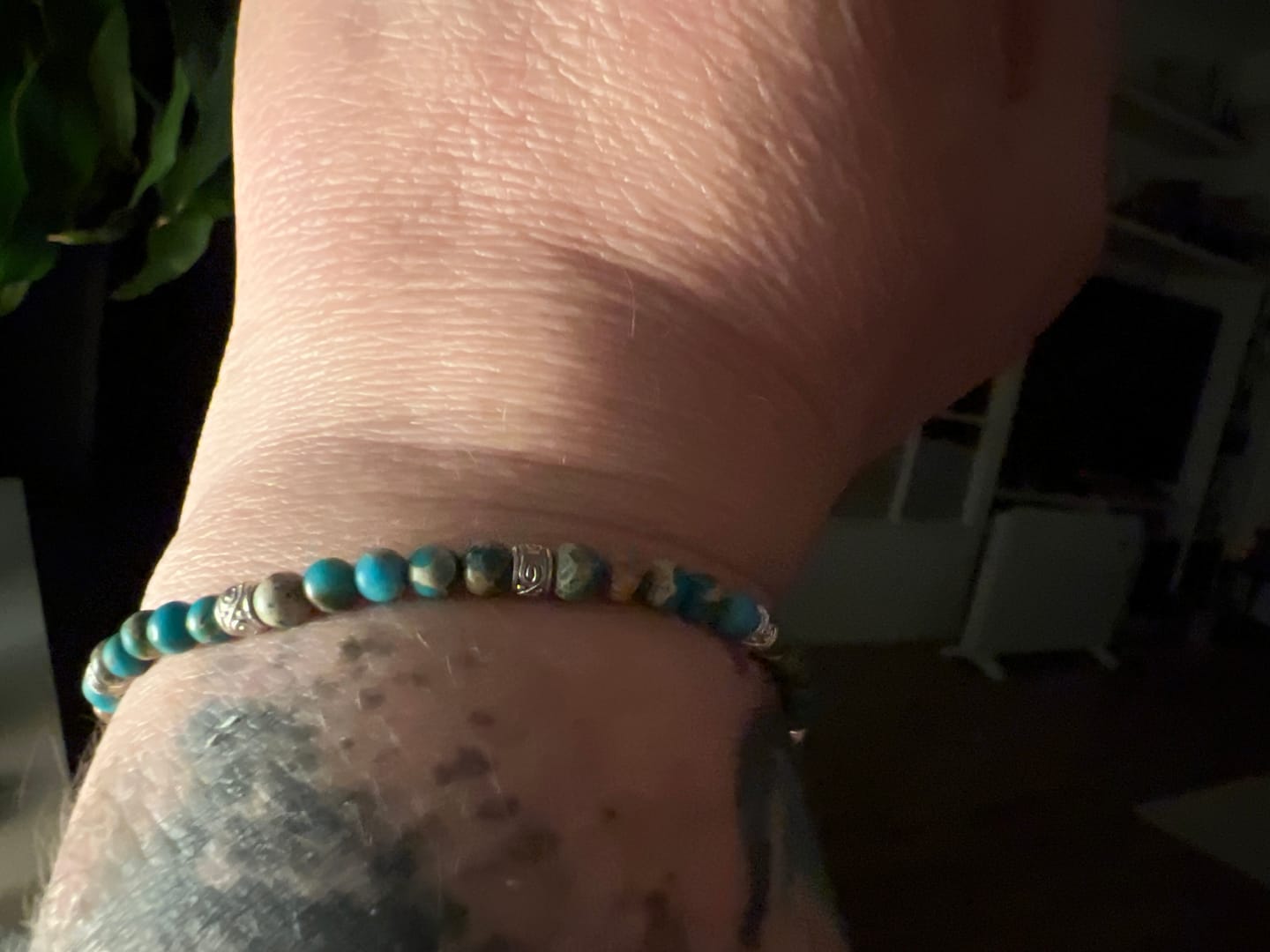 Customer photo review of Tibetisches Energie Armband - Blauer Jaspis