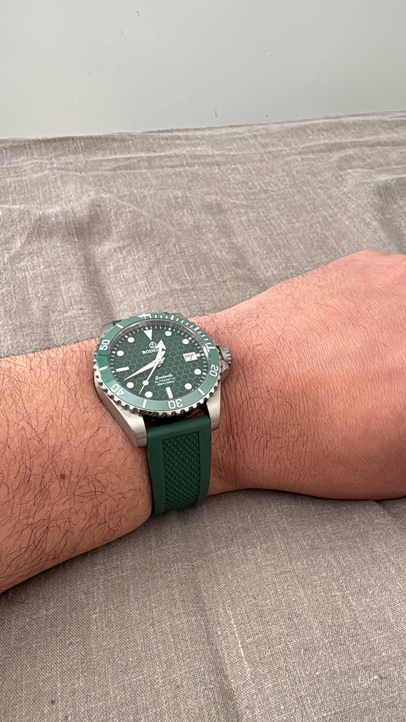 Customer photo review of SEATURTLE.OCEAN(TITANIUM) - Automatic Titanium Diver Watch | Turtle Green