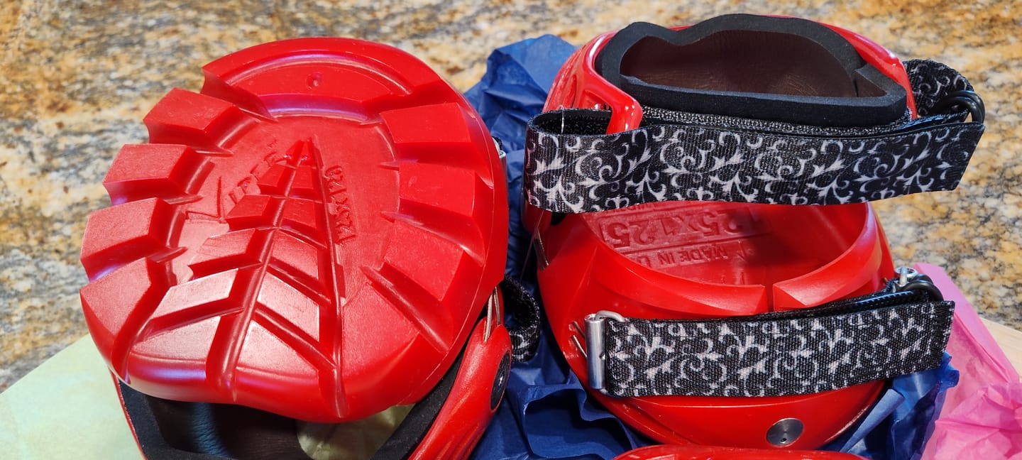 Customer photo review of Renegade® Viper Shield™ Hoof Boots - Dragon Fire Red