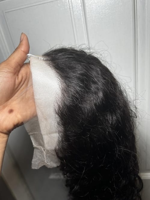 Customer photo review of MORE FACE Deep Wave Curly Human Hair Wigs 13x4 13x6 Transparent Lace Front Human Hair Wigs