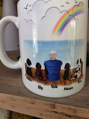 Customer photo review of Man & Dogs - Best Dog Dad Ever Personalised Mug