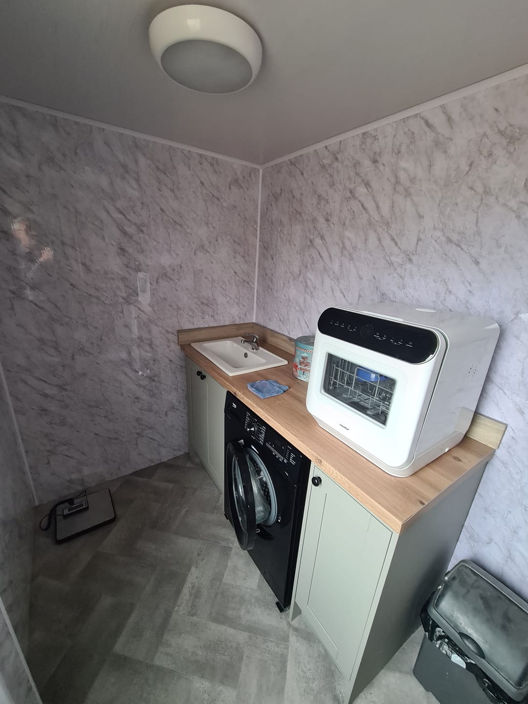 Customer photo review of 8mm Storm Grey Marble Bathroom Wall Panel 2.6M