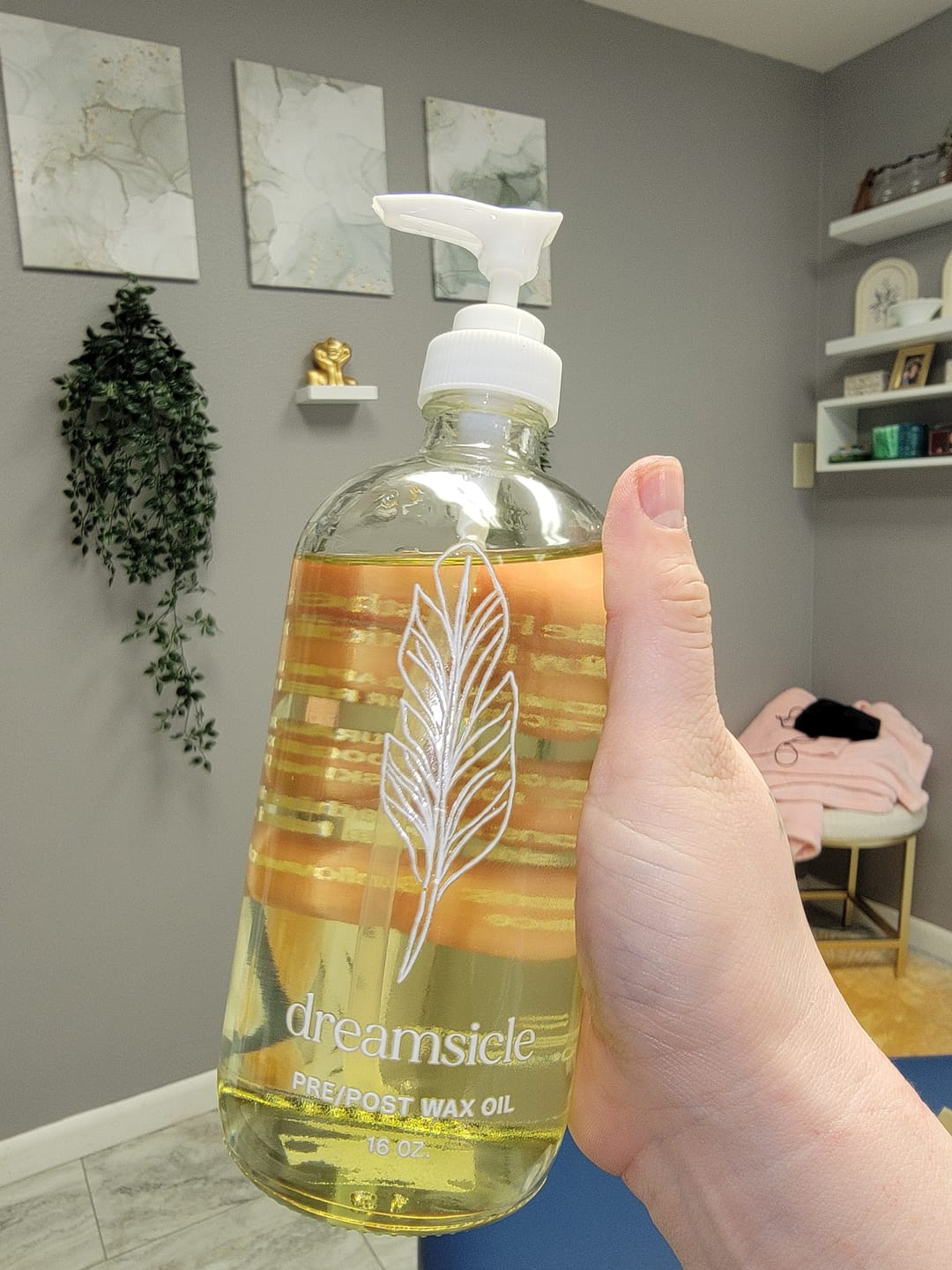 Customer photo review of Pre & Post Waxing Oils (PRO Bulk Sizes)