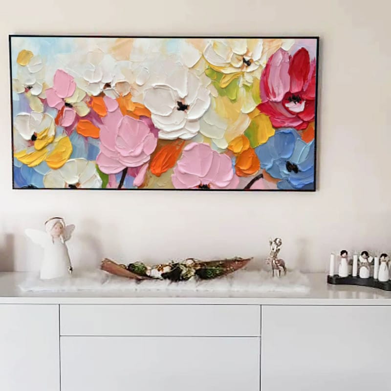 Customer photo review of Colorful Flower Textured Painting Canvas #FP046