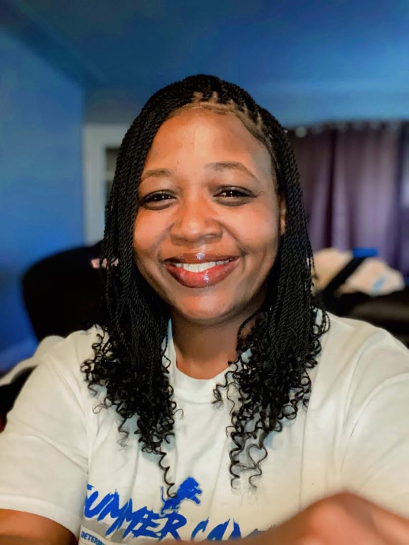 Customer photo review of Tina - Senegalese Mini Twist Braided Wig 14" Full Hand-tied Swiss HD Lace With Curly Ends - Human Baby Hair