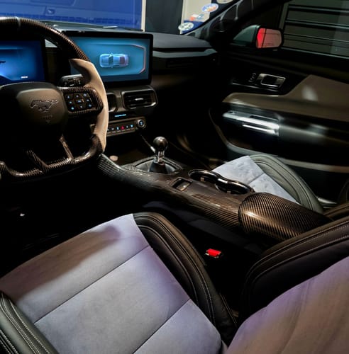 Customer photo review of 2024+ S650 Mustang Hard Carbon Fiber Center Console Trim Cover