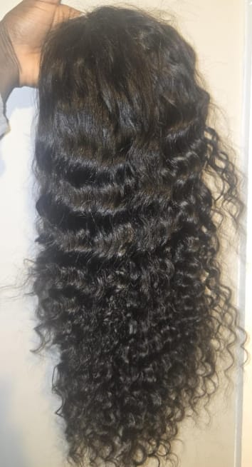 Customer photo review of MORE FACE Deep Wave Curly Human Hair Wigs 13x4 13x6 Transparent Lace Front Human Hair Wigs