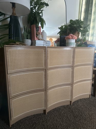 Customer photo review of Flycity Rattan 9 Drawer Dresser with Handle-Free Design