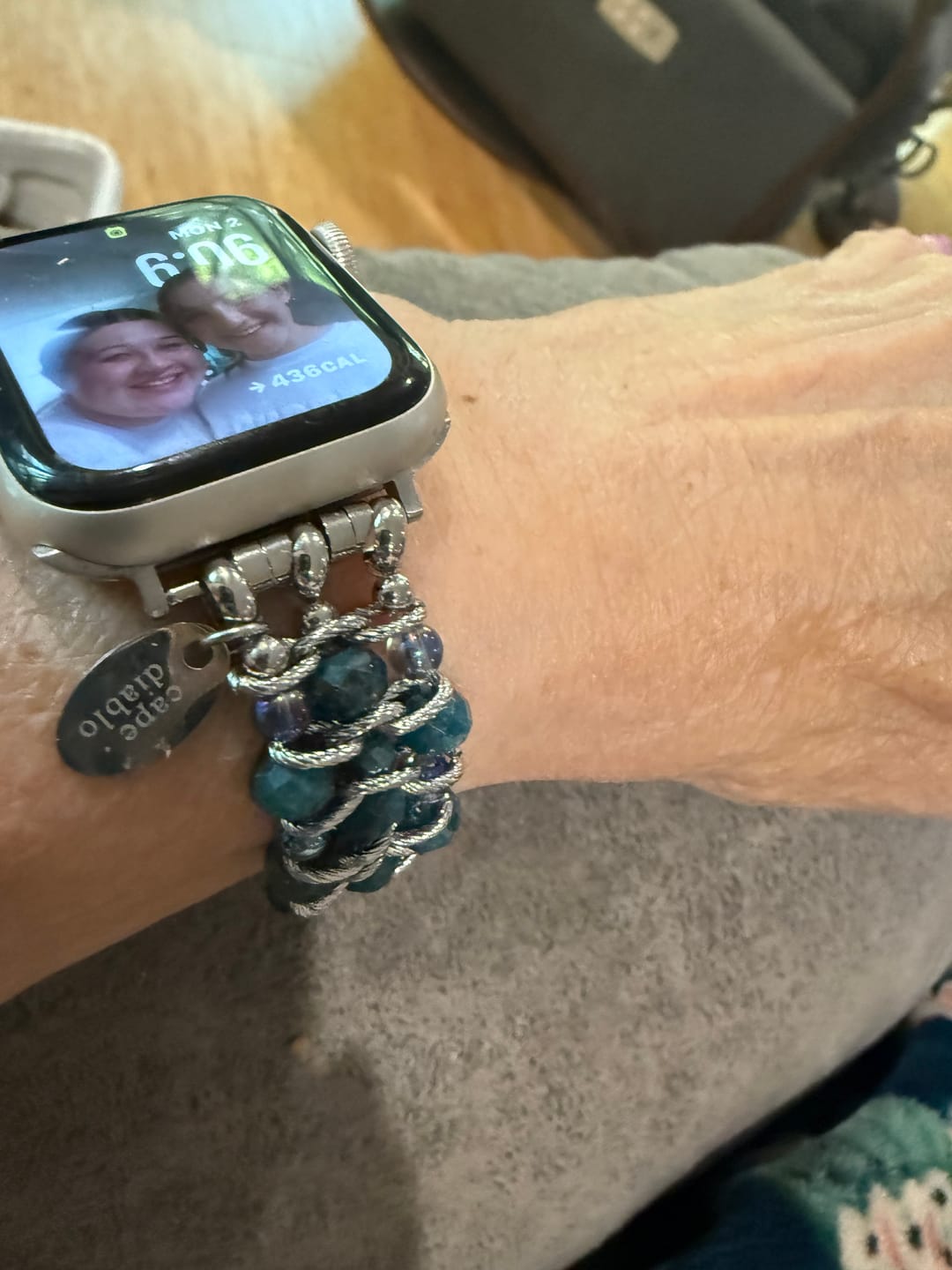 Customer photo review of Apatite Azure Braided Apple Watch Strap