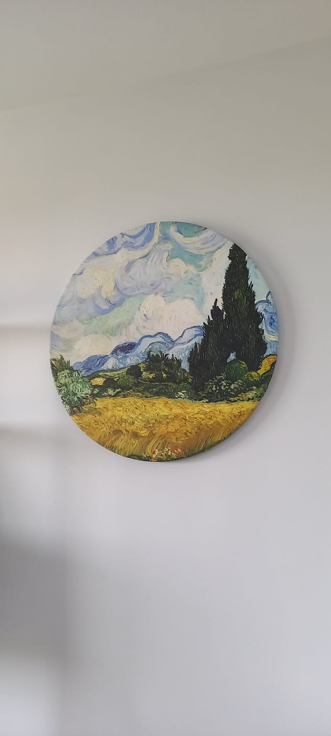 Customer photo review of Tableau Rond - Champ de Blé avec Cyprès (Van Gogh)