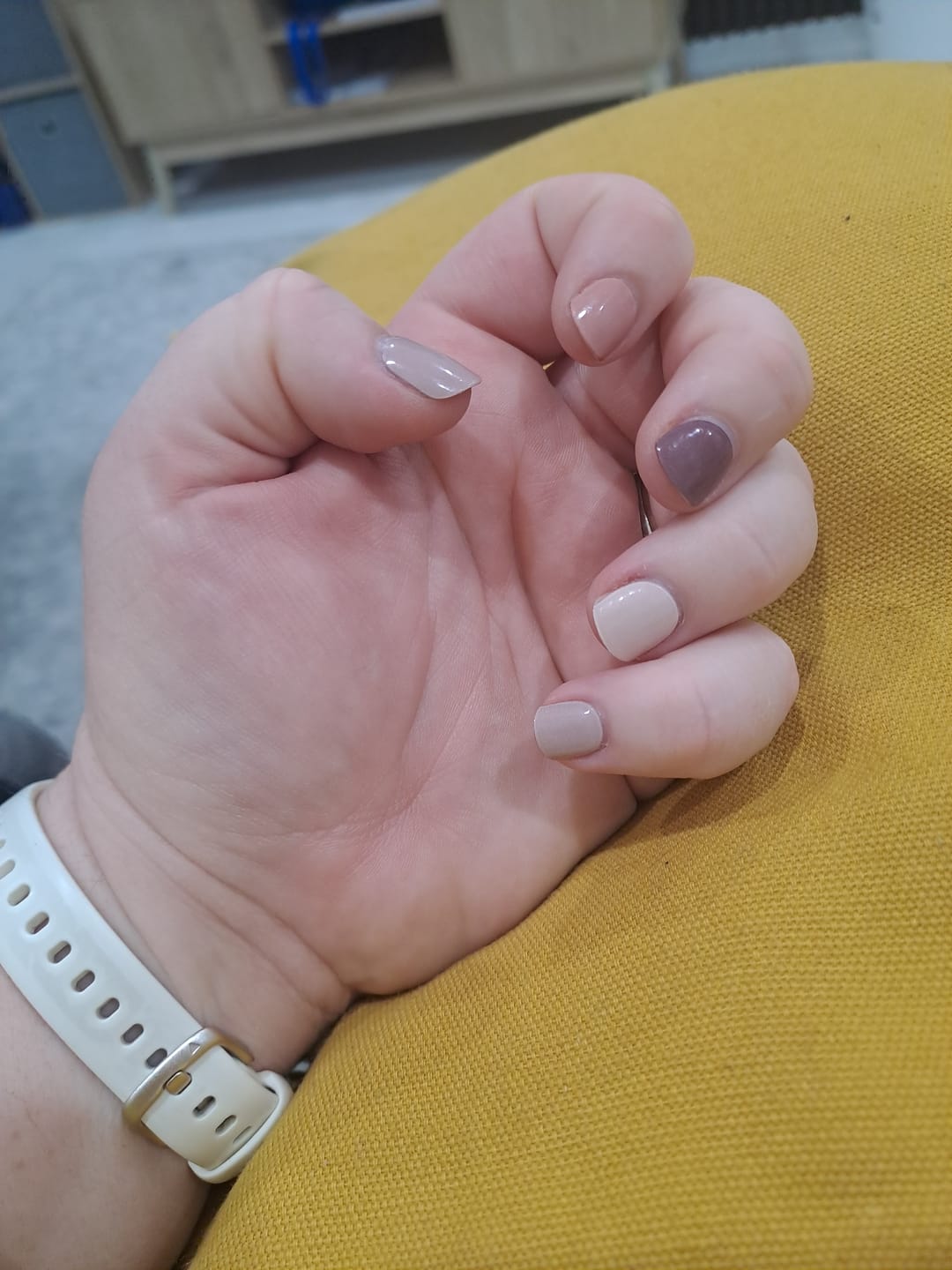 Customer photo review of Nude And Wine DIY Semicured Gel Nail Sticker Kit