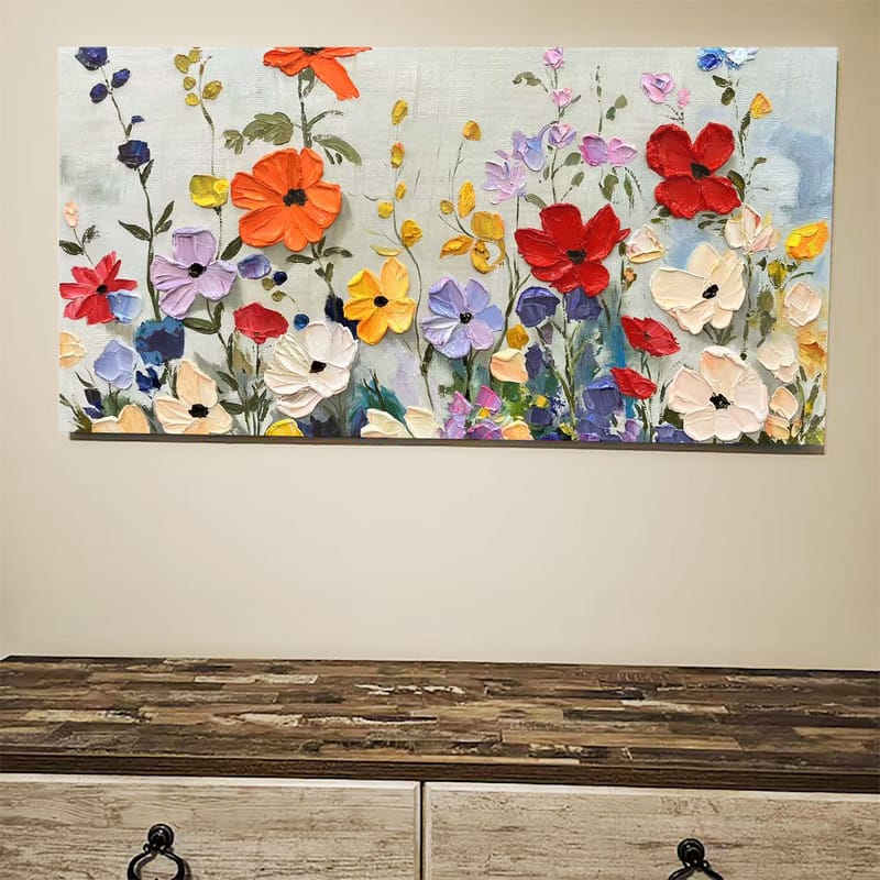Customer photo review of Colorful Flower Textured Painting Canvas #FP006