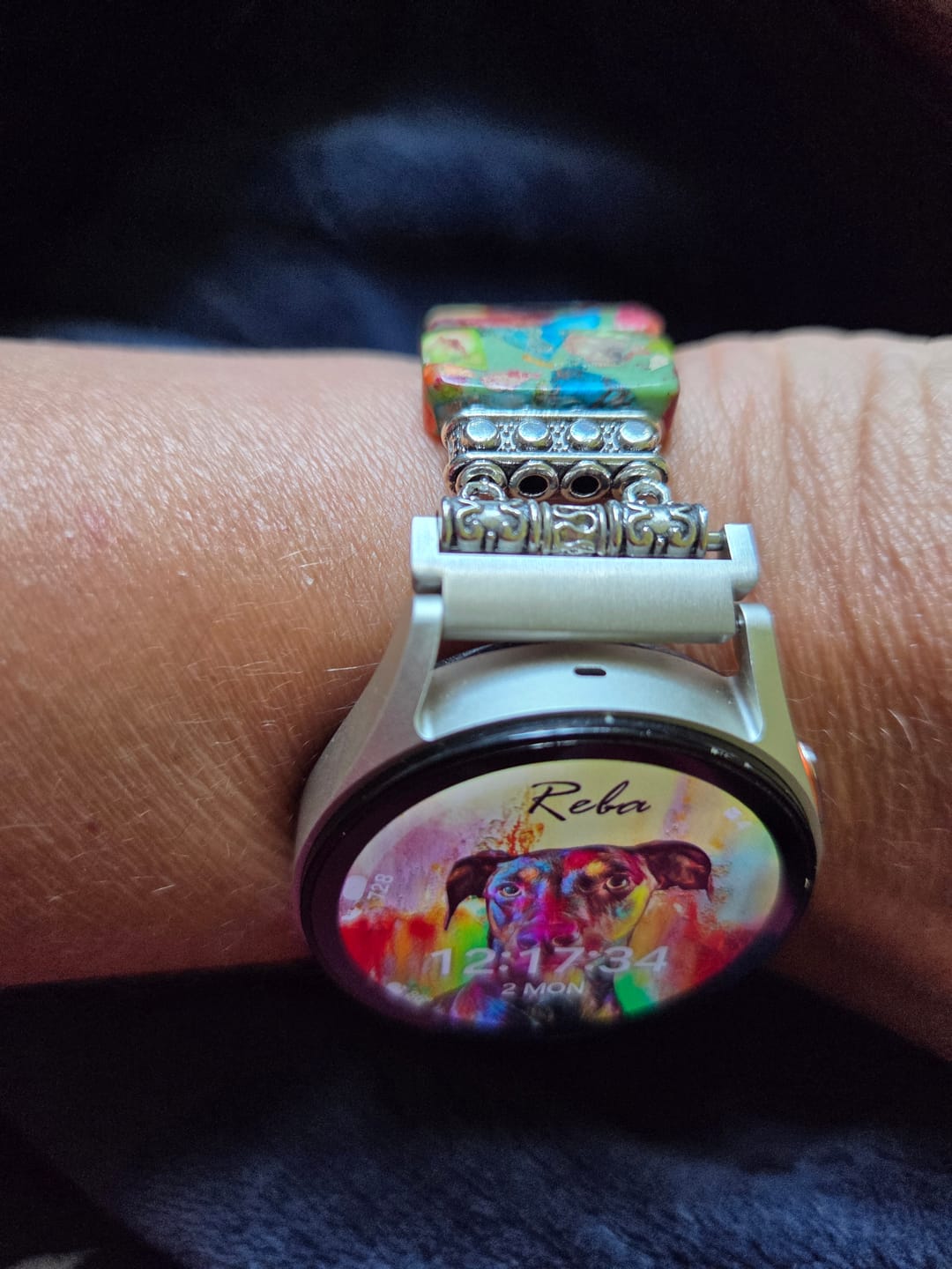 Customer photo review of Chic Flower Samsung Galaxy Stretch Watch Strap