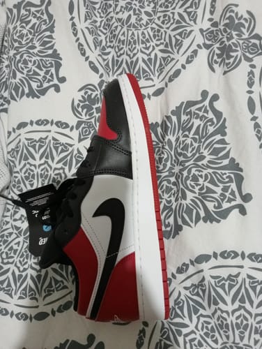 Customer photo review of Nike Air Jordan 1 Low 'Bred Toe' Women's (GS)