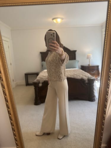 Customer photo review of Isla Elastic Waist Pants | Light Beige | Cashmere-Wool Blend