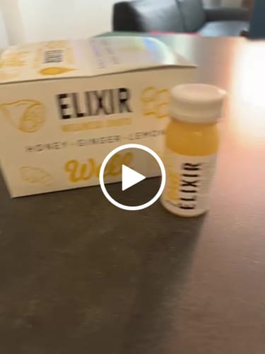 Customer video review of Lemon + Ginger + Honey Elixir Box - 24 Pack