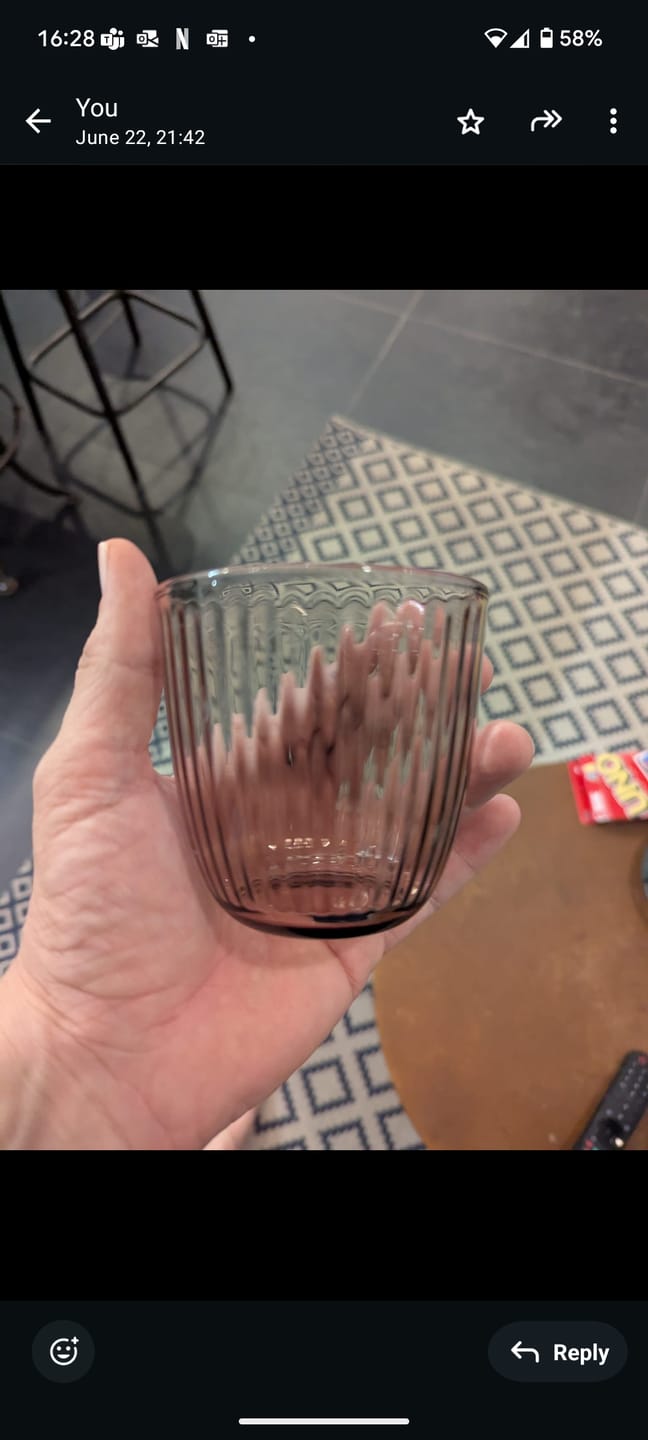 Customer photo review of כוס זכוכית | פסים