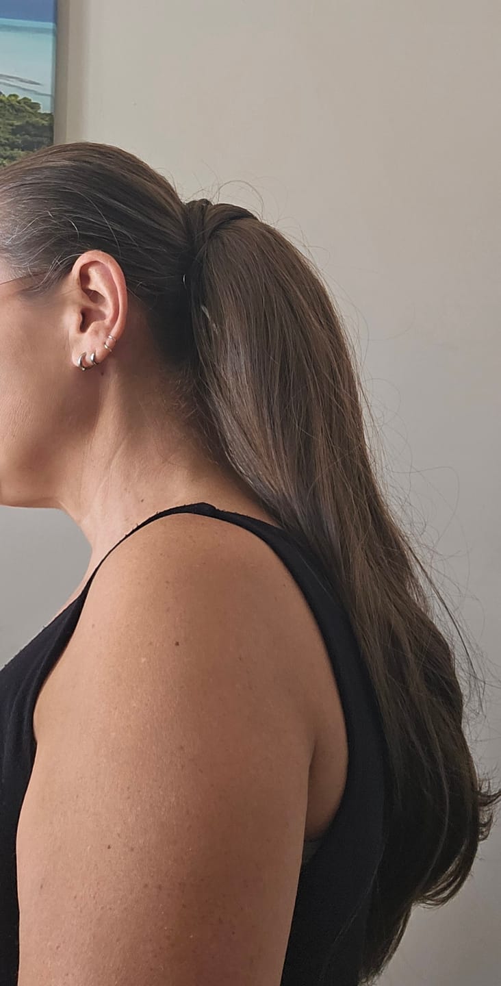 Customer photo review of Stranded Bounce Wrap Ponytail - Colour #8 Hazel Princess