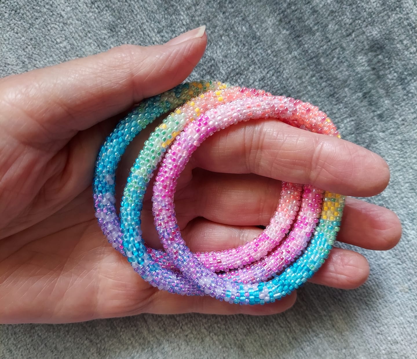 Customer photo review of Vivid Rainbow Confetti Ombré