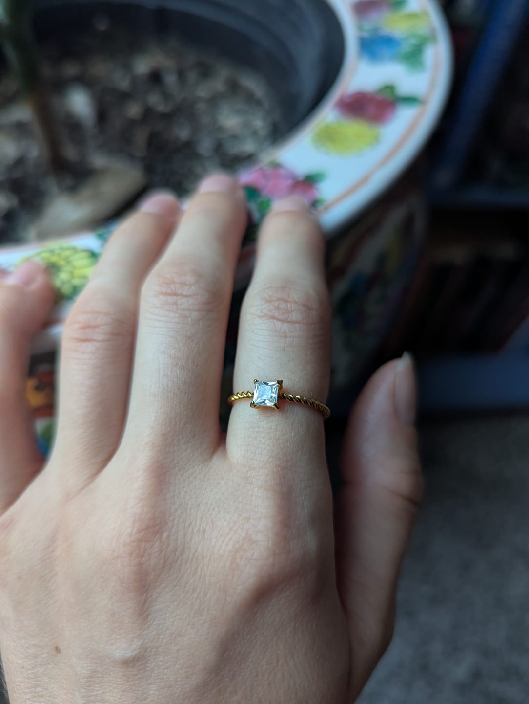 Customer photo review of Sofia Crystal Twisted Ring