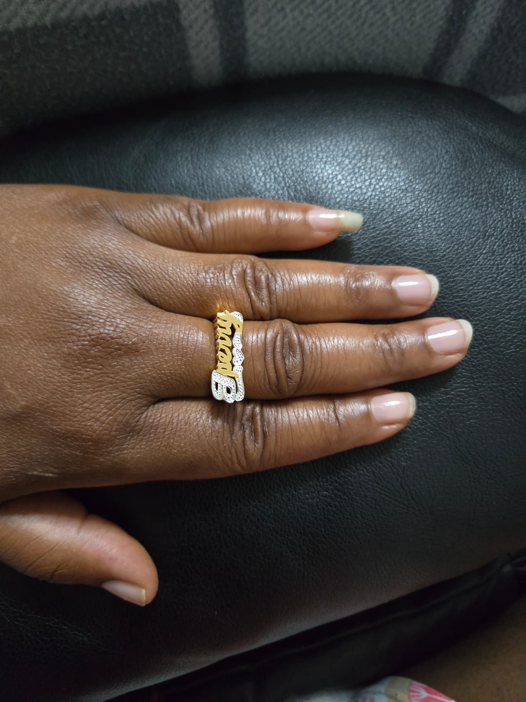 Customer photo review of Personalized Name Ring - Custom Name Ring