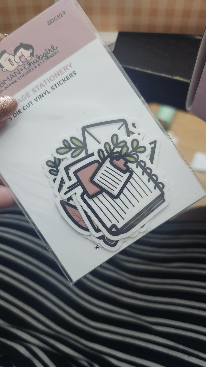 Customer photo review of Vintage Stationery Die Cut Stickers (Set of 5)