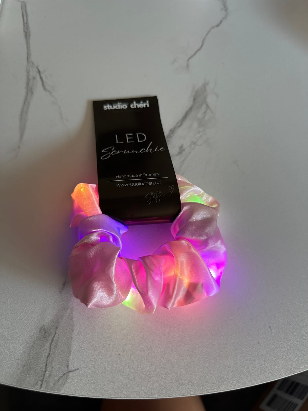 Customer photo review of LED Scrunchie | Rose