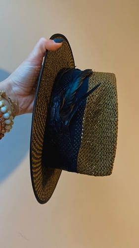 Customer photo review of Two Tone Cross Woven Paper Hood 30cm HF058